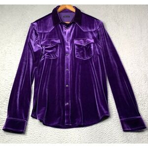 MONFRÉRE Top Womens Size Large Velvet Violet Eastwood Long Sleeve Soft Designer